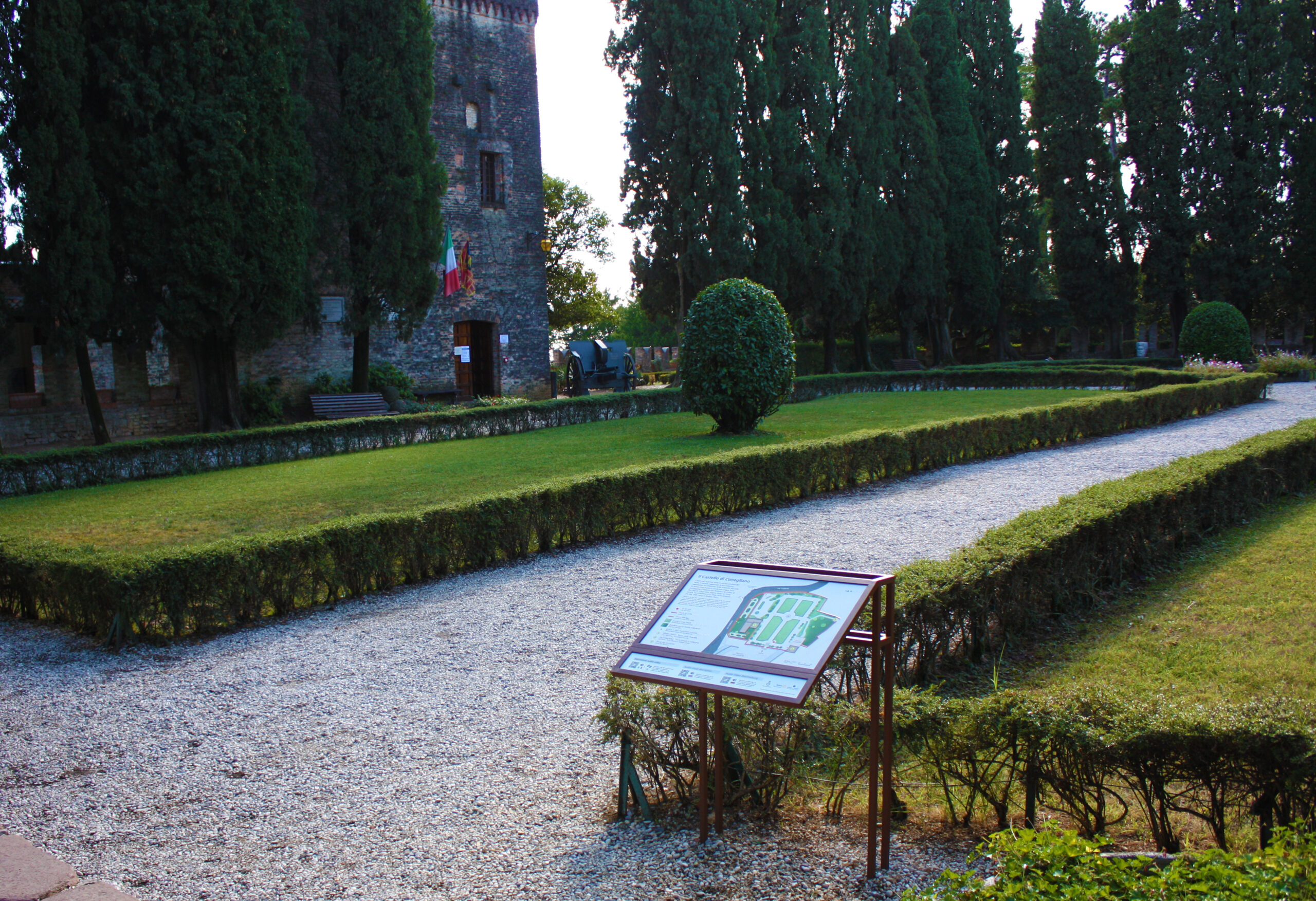Foto del pannello multisensoriale e multimediale del Castello di Conegliano