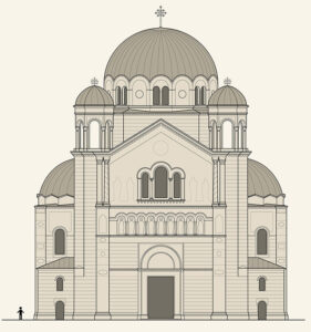 immagine della facciata della Chiesa di San Spiridione a Trieste